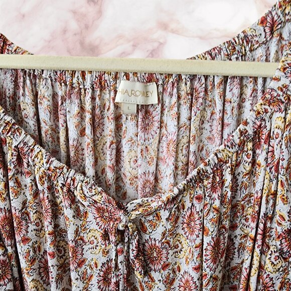 Cynthia Rowley Bohemian Floral Print Mini Dress Size L - Picture 2 of 6